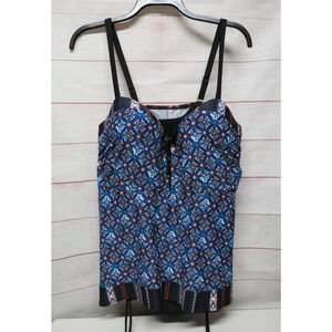 Lane Bryant Cacique Size 40DD One-piece Swimsuit Bathing Suit Underwire